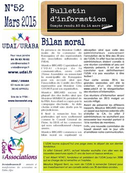 Bulletin d'information n°52 -  Mars 2015