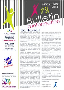 Bulletin d'information n°54 - Septembre 2015