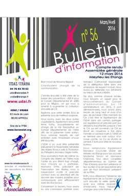 Bulletin d'information n°56 - Avril 2016