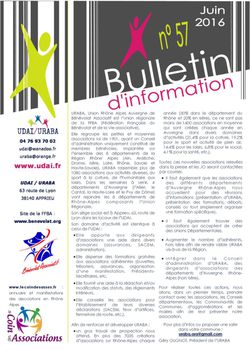 Bulletin d'information n°57 - Juin 2016