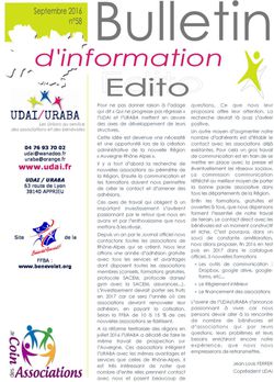 Bulletin d'information n°58 - Septembre 2016