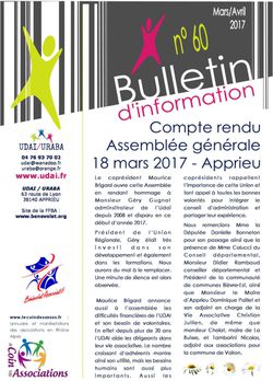 Bulletin d'information n°60 - Avril 2017