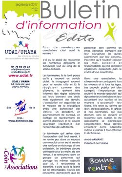 Bulletin n°62 - septembre 2017