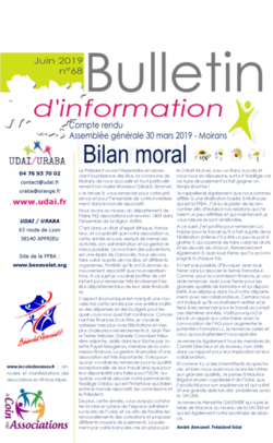 Bulletin d'information n° 68 juin 2019