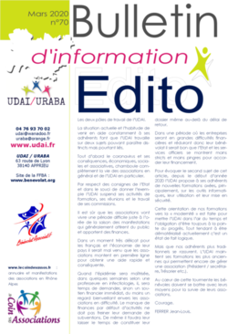 Bulletin d'information n° 70 mars 2020