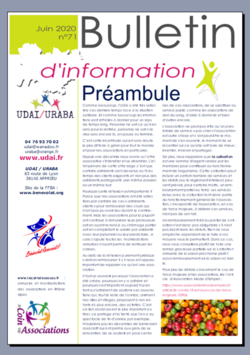 Bulletin d'information n° 71 juin 2020